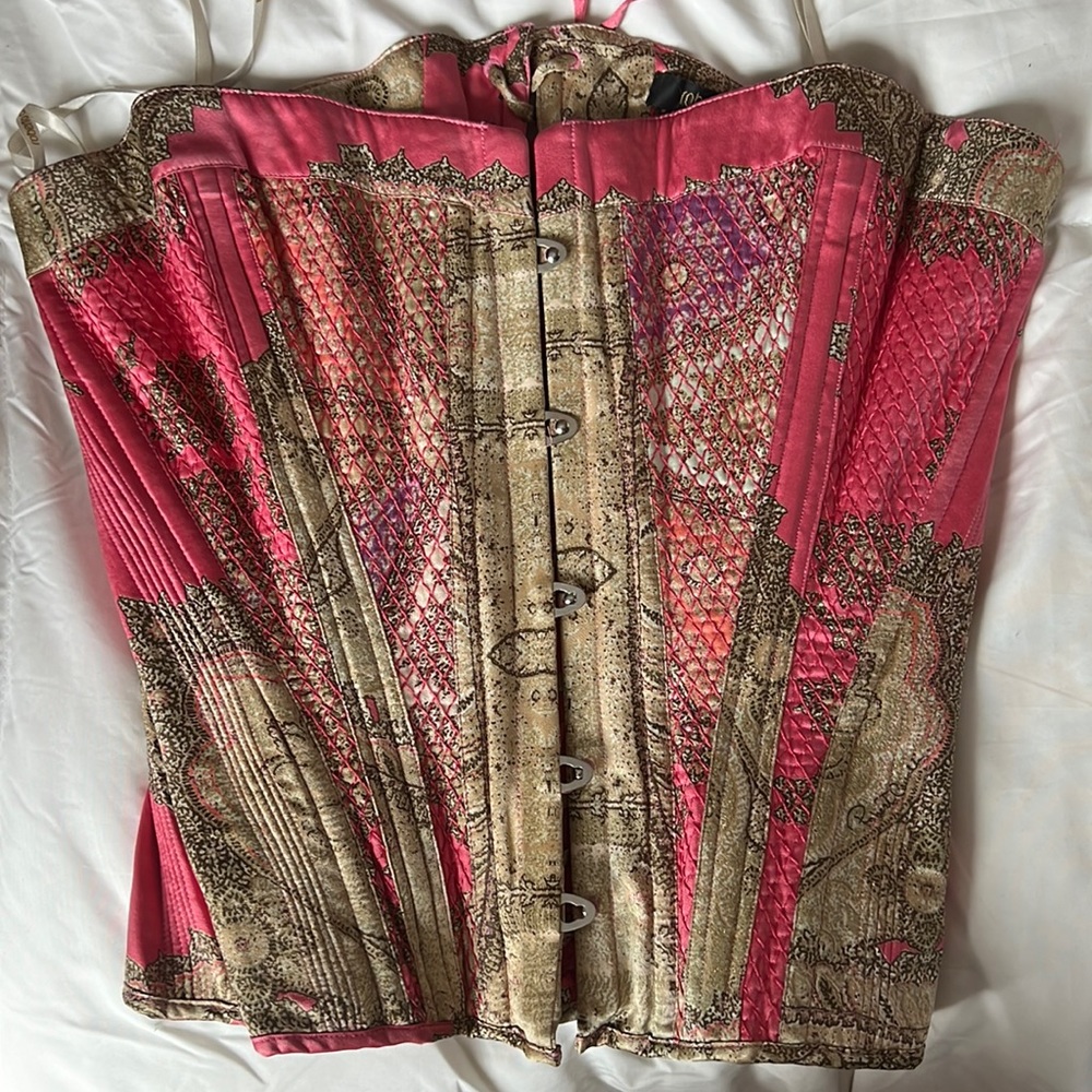Authentic Roberto Cavalli Pink & Gold Bustier